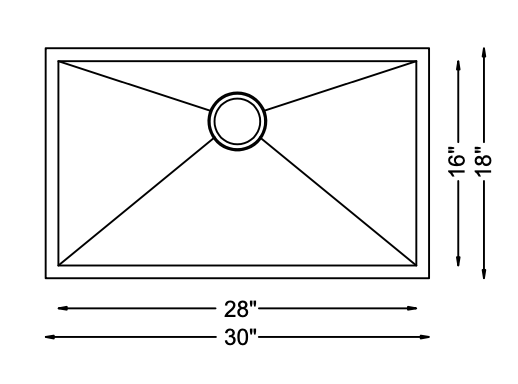 LUVUL Single Bowl Kitchen Sink UZ105X-30ZR